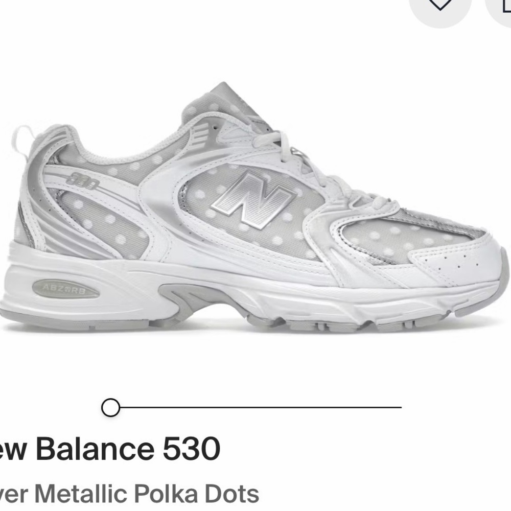 New Balance 530 Silver Metallic Sneakers polka dot